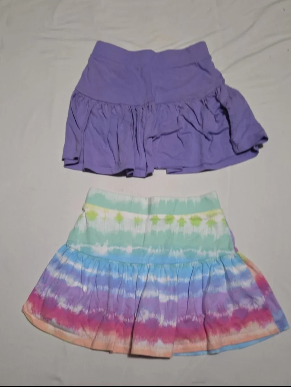 Children's Place girls 7-8 lot of 2 purple tie dye skirts #25